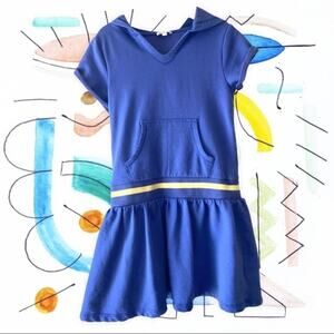 Splendid Girl Hooded Short Sleeve Dress Pouch Pocket Pull On Style EUC